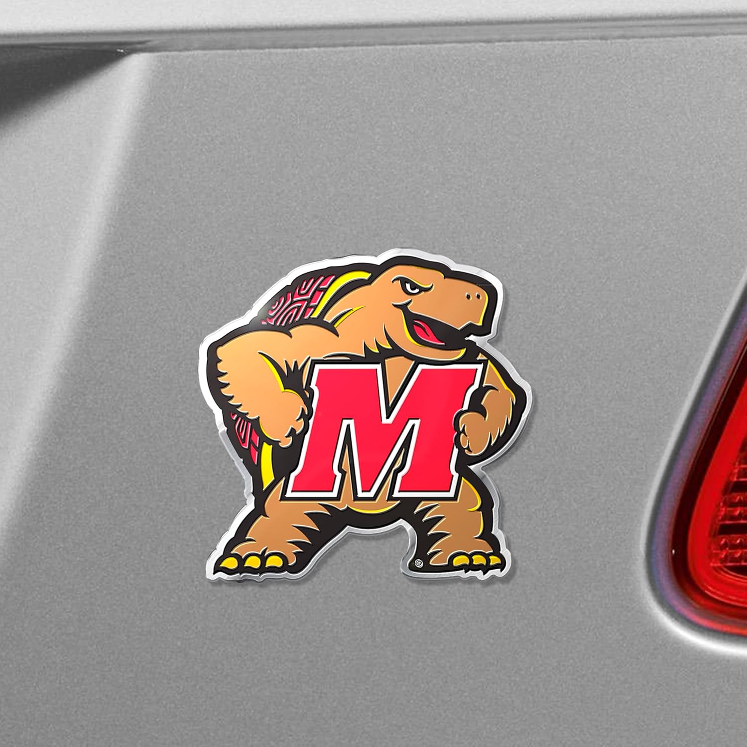 FANMATS 60535 Maryland Terrapins Heavy Duty Aluminum Embossed Color Emblem, Auto Emblem Decal