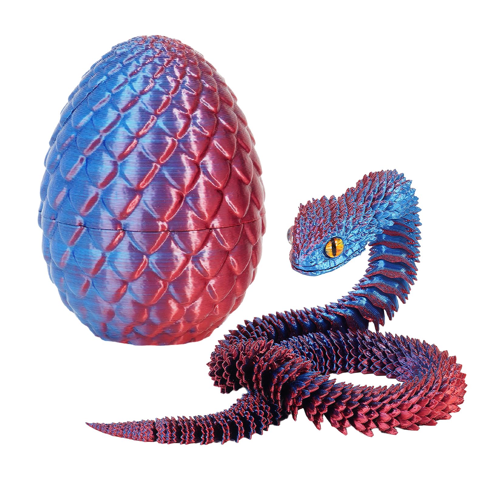 stepsin 3D Printed Snake Egg, 3D Printed Animals with Snake Inside, Snake Fidget Toy Home Office Decor Executive Desk Toys