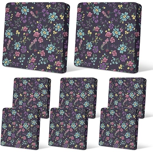 8Pcs Patio Cushion Covers Stretch Outdoor Couch Cushions Slipcovers Replacement Washable Furniture Protector with Elastic Bottom Sofa Chair Seat Cover