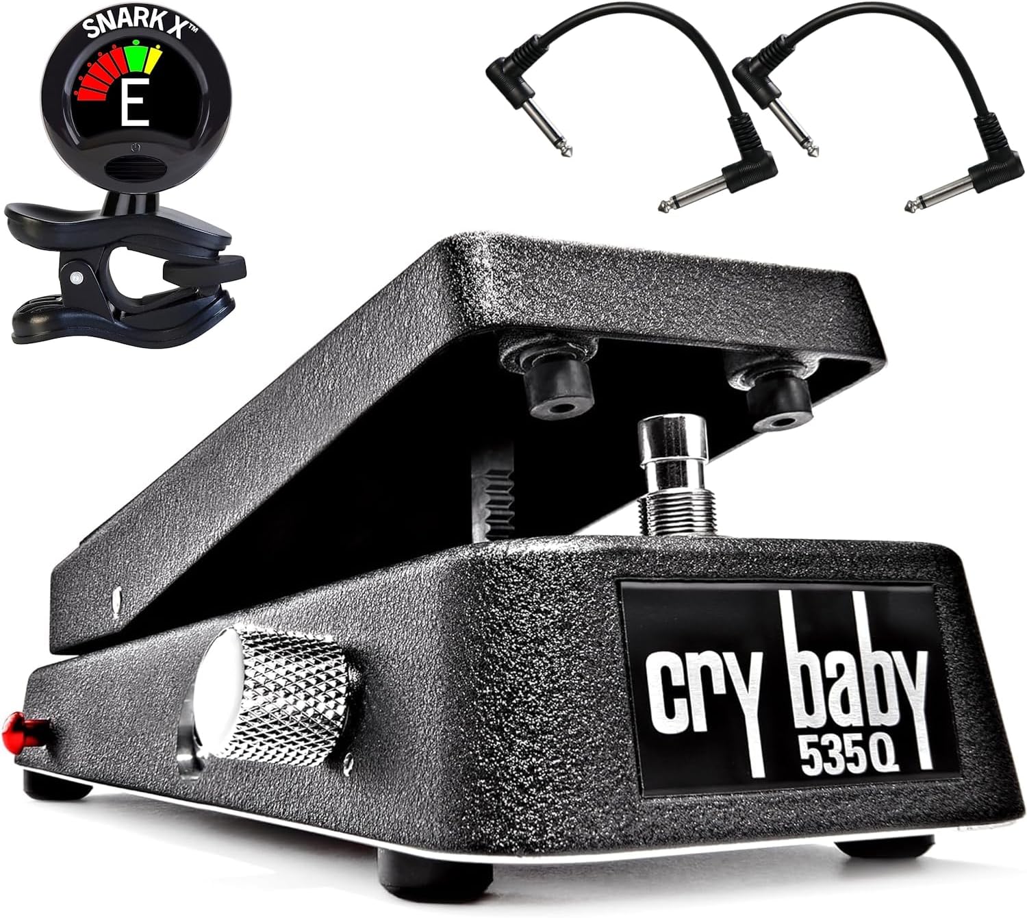 Dunlop 535Q Cry Baby Multi-Wah Pedal Bundle with 2 Patch Cables and Snark-X Tuner