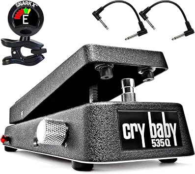 Dunlop 535Q Cry Baby Multi-Wah Pedal Bundle with 2 Patch Cables and Snark-X Tuner