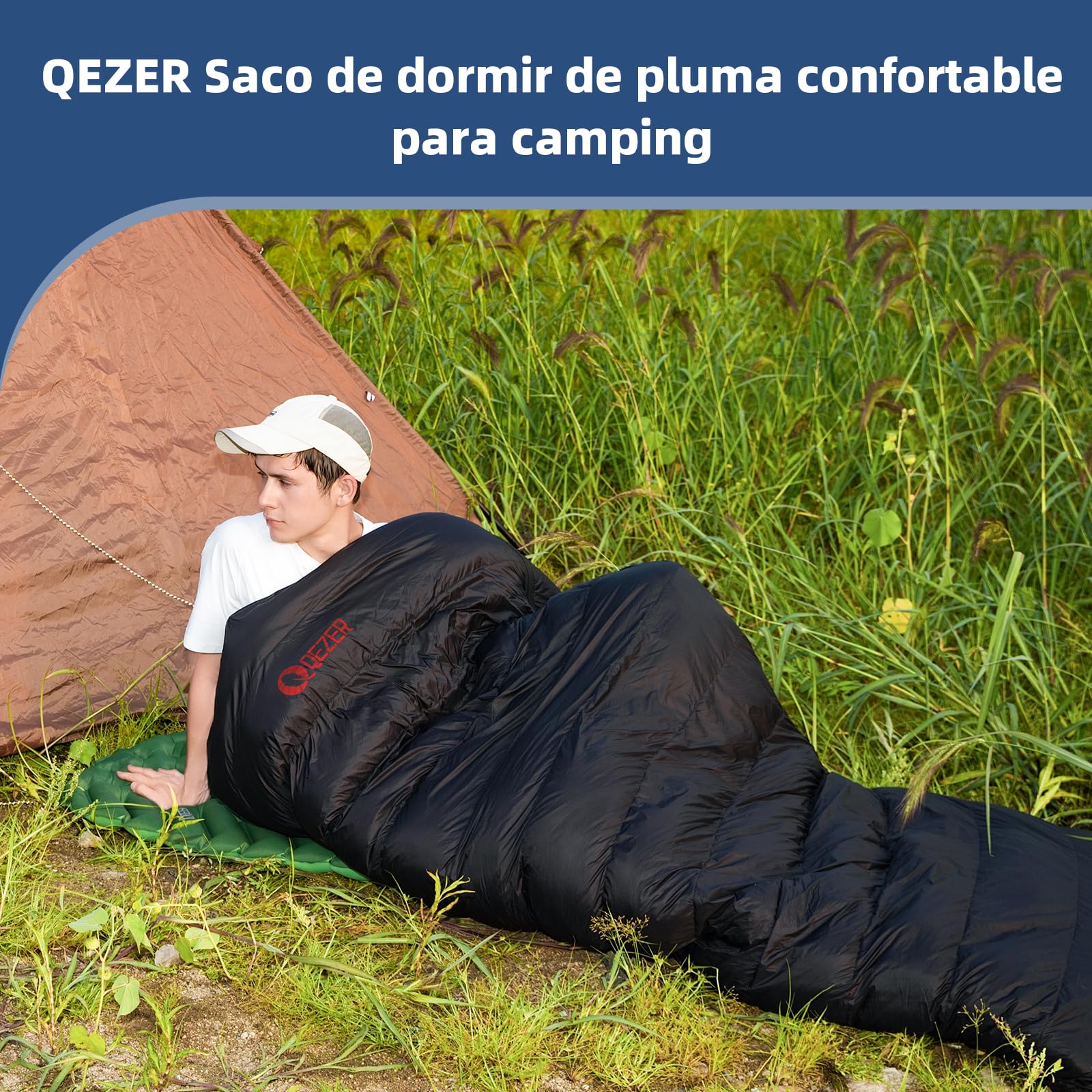 Saco de Dormir de Invierno -20 Grados, con plumón de 620 FP Premiumcálido Saco de Dormir de plumón para Clima frío Extremo, Camping, Senderismo y montañismo