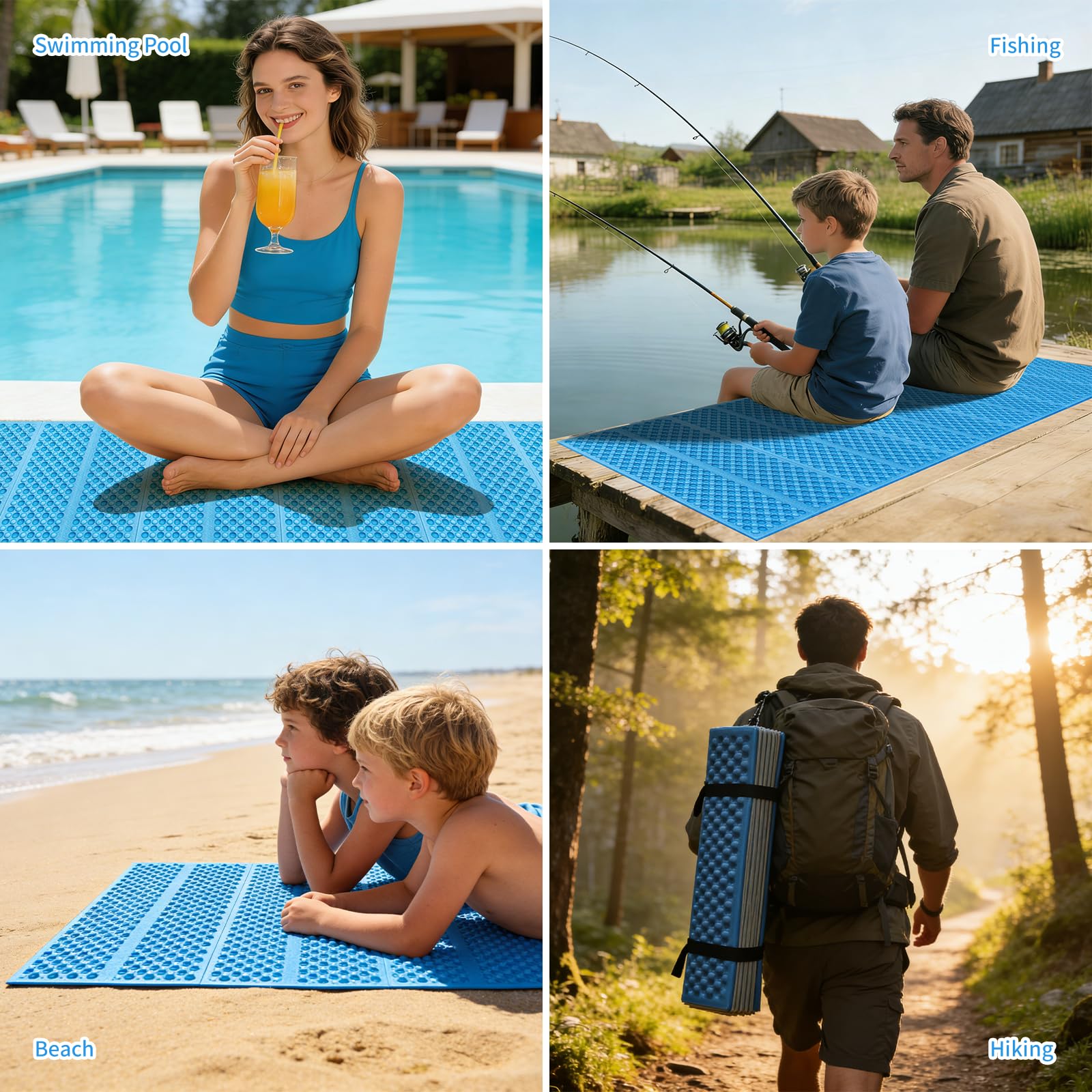 SchlafPlatz Isomatte faltbar – IXPE Thermomatte & Schlafmatte für Camping & Wandern, Ultraleicht, wasserdicht, isolierend, Outdoor Schaumstoffmatte