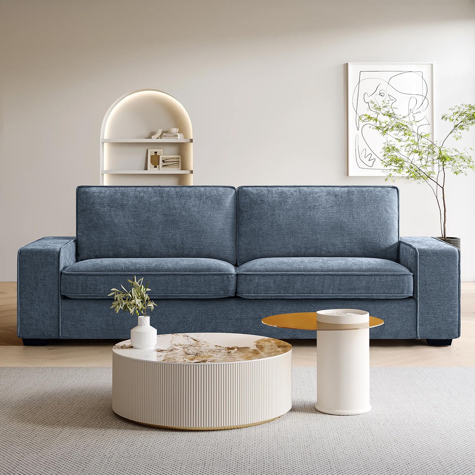 COHOMELOVESEAT Love Seats, 88-Inch, Blue