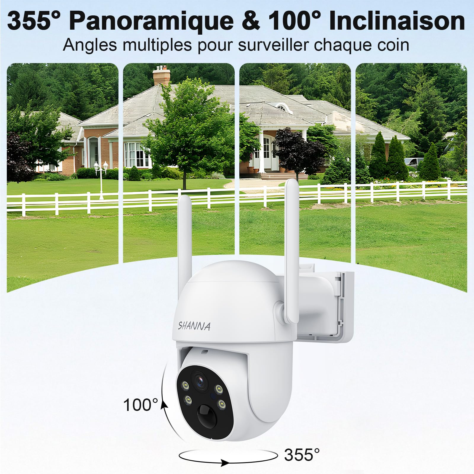 [Données illimitées gratuites à vie]Camera 4G Solaire Exterieur,2K Camera Solaire 4G Carte eSIM,Camera de Surveillance sans internet avec Batterie7800mAh,Vision Nocturne Couleur,Suivi Automatique,IP66