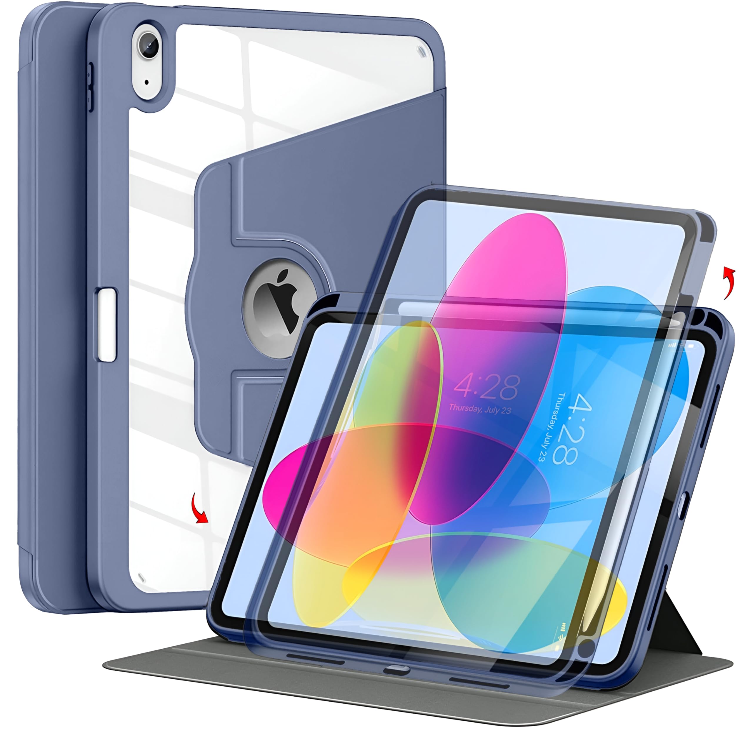 ProElite for Apple iPad 10th Generation case Cover, 360 Degree Rotatable Smart Flip Cover for Apple iPad 10th Gen, Transparent Back with Pencil Holder, Lavender (B0D2TWSY9V) Amazon Price History, Amazon Price Tracker