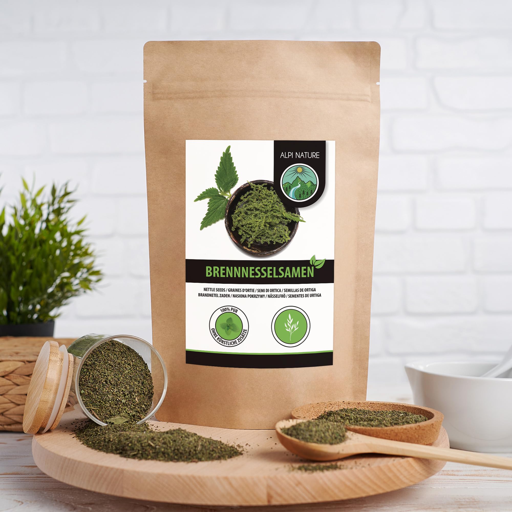 Alpi Nature Semi di Ortica 500g, Semi di Ortica Essiccate per Tè, Frullati e Insalate, Urtica dioica