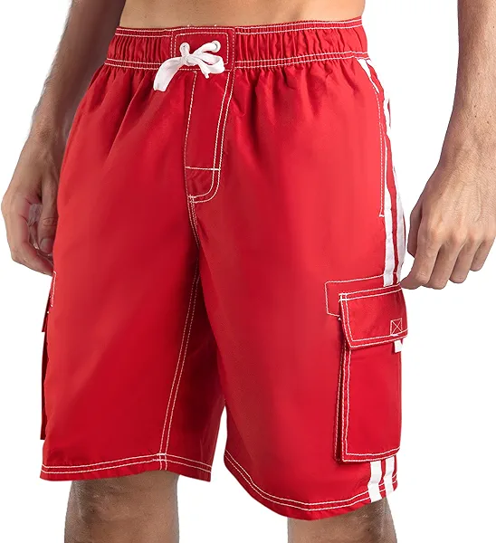 Kanu Surf Mens Barracuda Swim Trunks (Regular & Extended Sizes)