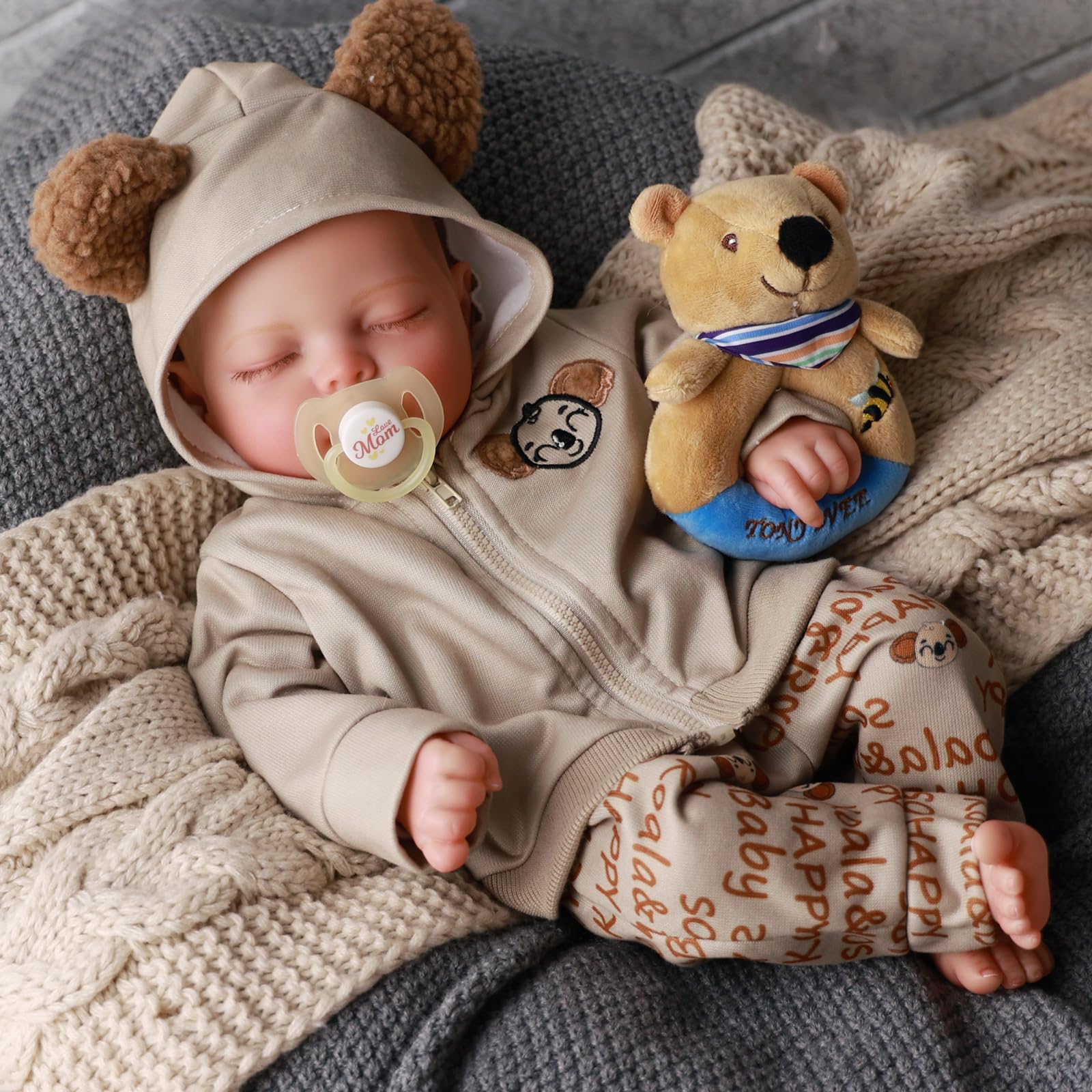 BABESIDE Reborn Dolls Boy- 17 Inch Soft Body Lifelike Baby Doll