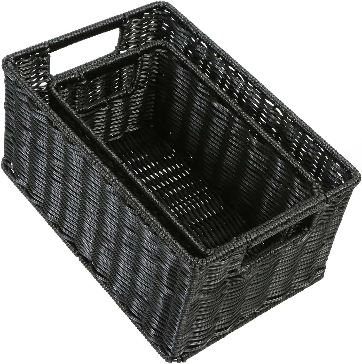 HOONEX Wicker Baskets for Storage, Plastic Baskets for