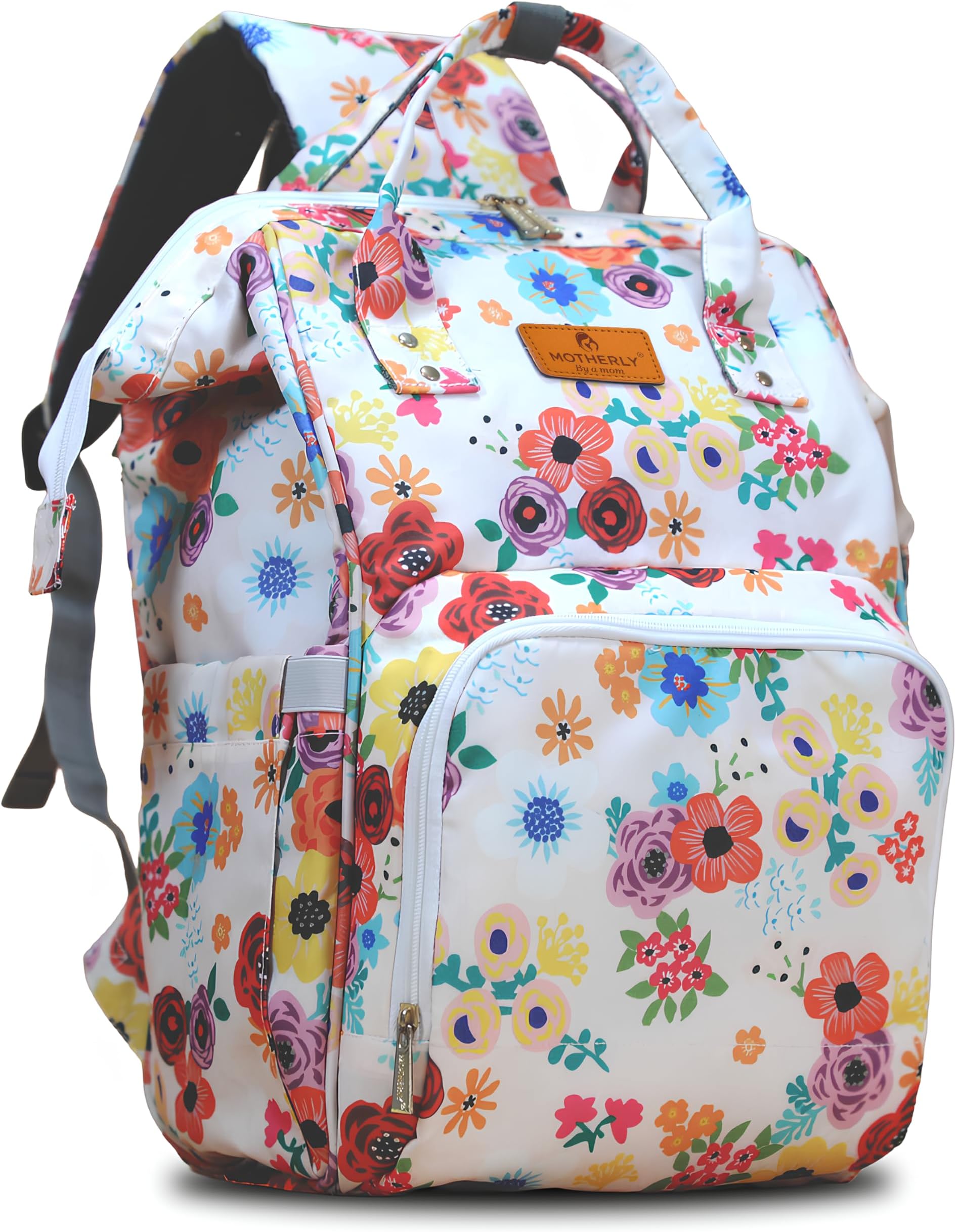 Motherly Elegant Diaper Bag for Mothers for Travel, Maternity Bag for Newborn Baby, Mothers Travelling Bag, Multipocket Water Resistant Baby Bag, Hospital Bag for Moms with Warranty (Garden Glam)