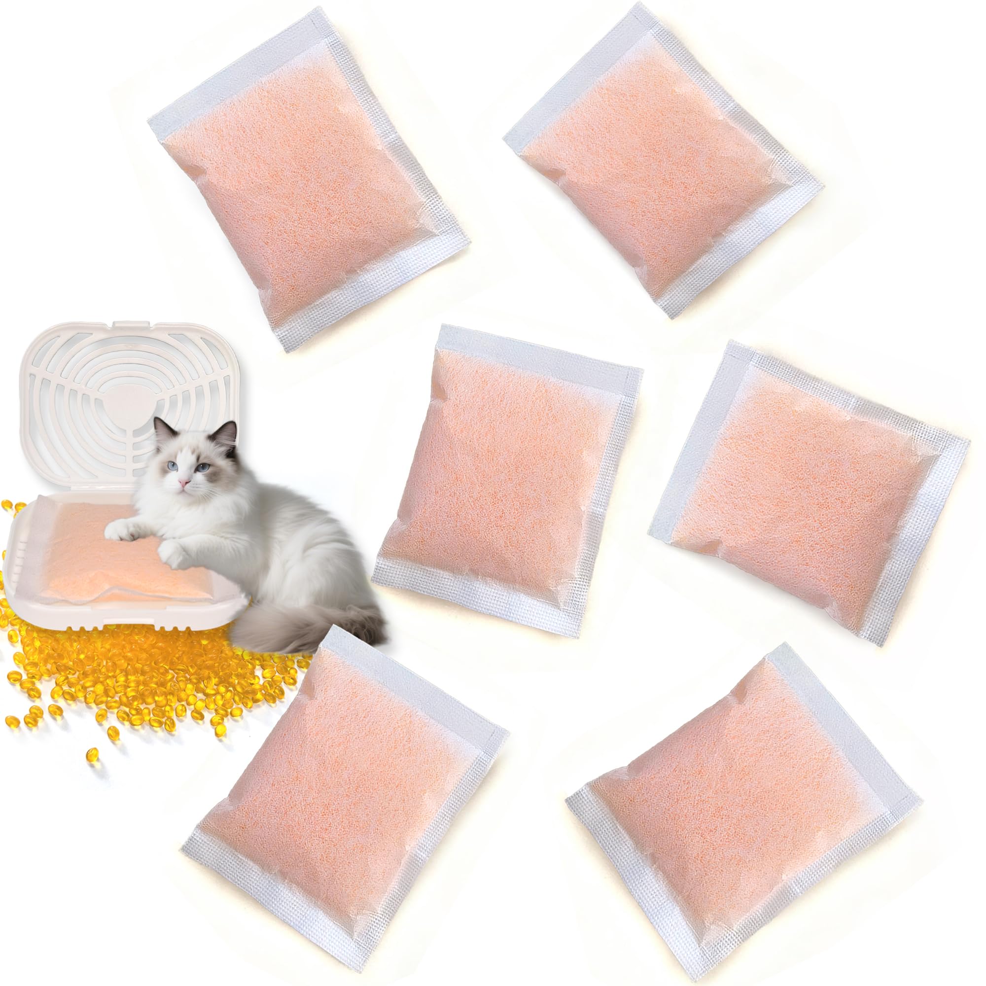 NewKe 6 Pack Cat Litter Box Deodorizer Refills for Whisker OdorTrap Pod, Odor Eliminator Compatible with Litter-Robot and Traditional Litter Boxes, Air Freshener, Pet Odor Eliminator, Keep Home Fresh