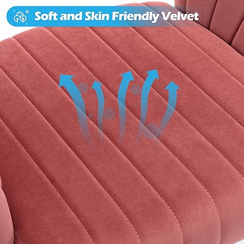 Miniatura 7 de Home Office Chair Swivel Velvet Desk Chair Accent Armchair Upholstered Modern Tufted Chairs with Gold Base for Girls Women Ergonomic Study Seat