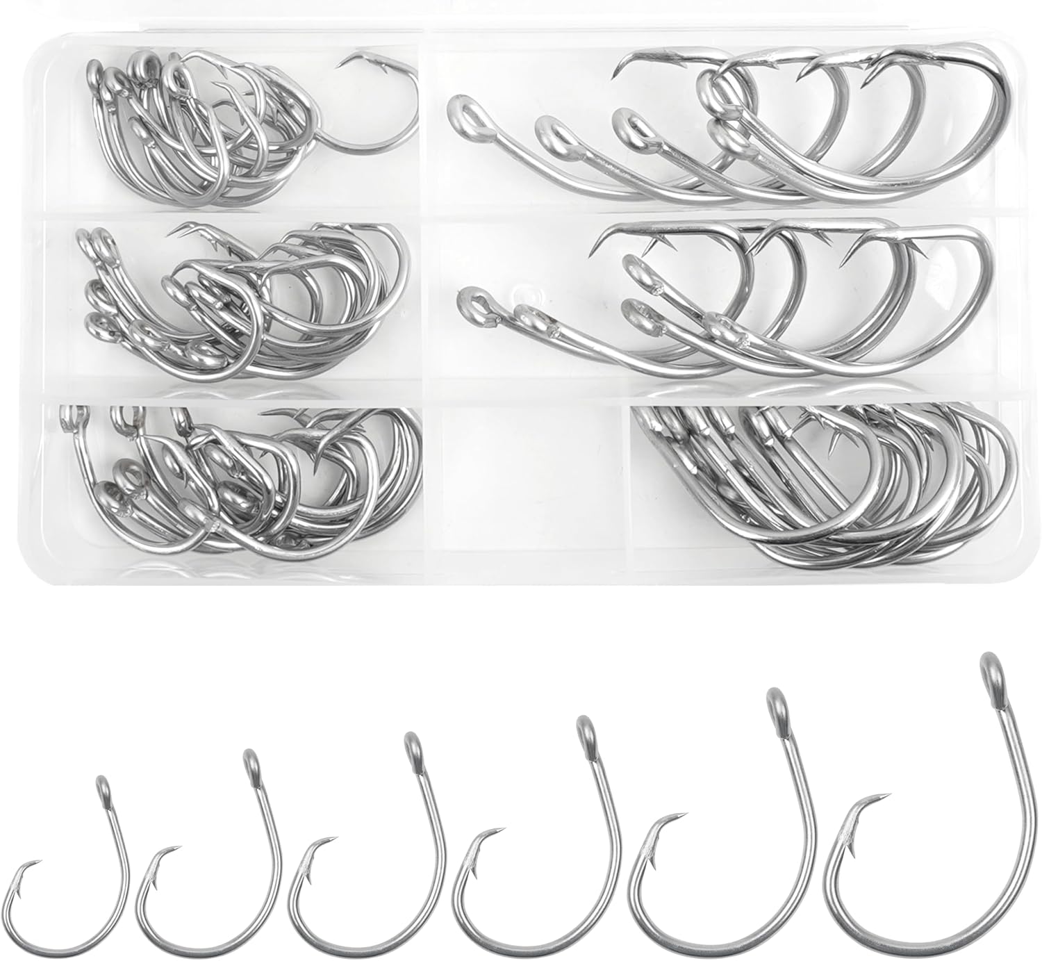 Amazon.com : Circle Hooks Saltwater Fishing Hooks Kit, Wide Gap in-Line