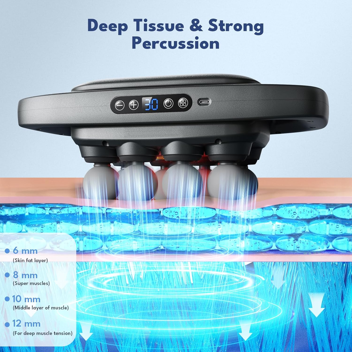 VTT 8-Head Massage Gun, Deep Tissue Back Massager, Electric Handheld Massager for Back, Shoulders, Legs, Muscle Pain Relief, Ideal Gifts for Women, Men, Mom, and Dad - Image 2
