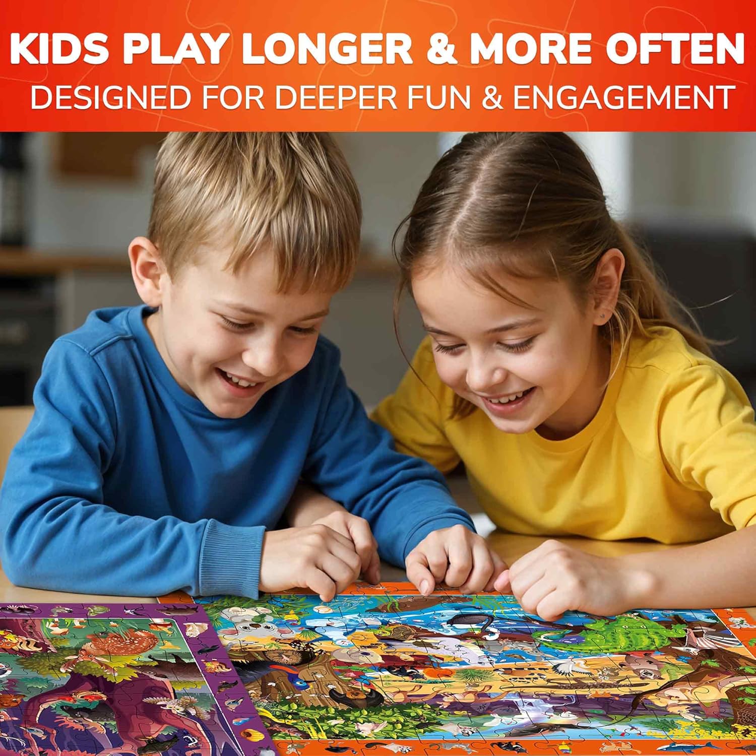 QUOKKA 100 Piece Puzzles for Kids Ages 4-6 - 4 Jigsaw Puzzles for Kids Ages 6-8 - Search and Find Game with Animals, Dinosaurs for Childrens 5-8 - Learning Educational Toys for Boys and Girls 8-11