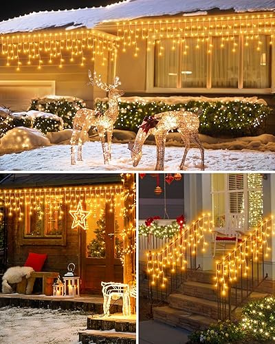Miniatura 5 de Luces de Navidad para exteriores, 53 pies de 486 luces LED de Navidad para exteriores, temporizador y memoria, enchufable, 8 modos de luz colgante