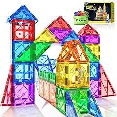 52PCS Magnetic Tiles Toys for 3 Year Old Boys and Girls Magnetic Building Blocks STEM Learning Toys Sensory Montessori Toys for Toddlers Kids