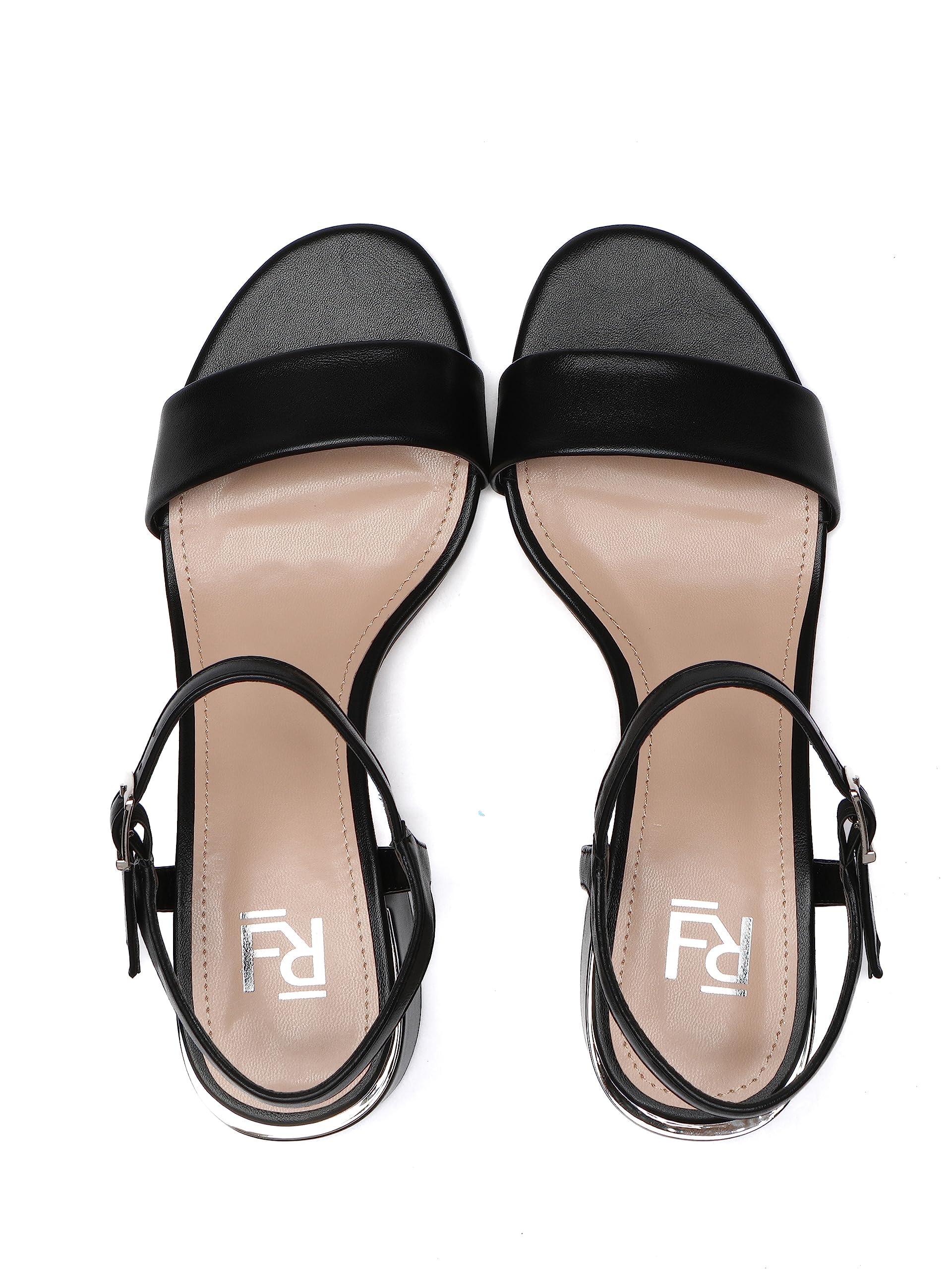 Sandali Donna con Tacco, Nero, 5 cm Tacco a blocco, Cinturino alla caviglia, Microfibra, C553-K1781-MF