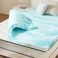 Vista 10 de Sweetcrispy - Cubrecolchón de espuma viscoelástica de 2 pulgadas, con infusión de gel refrescante para cama tamaño individual, sofá cama, RV