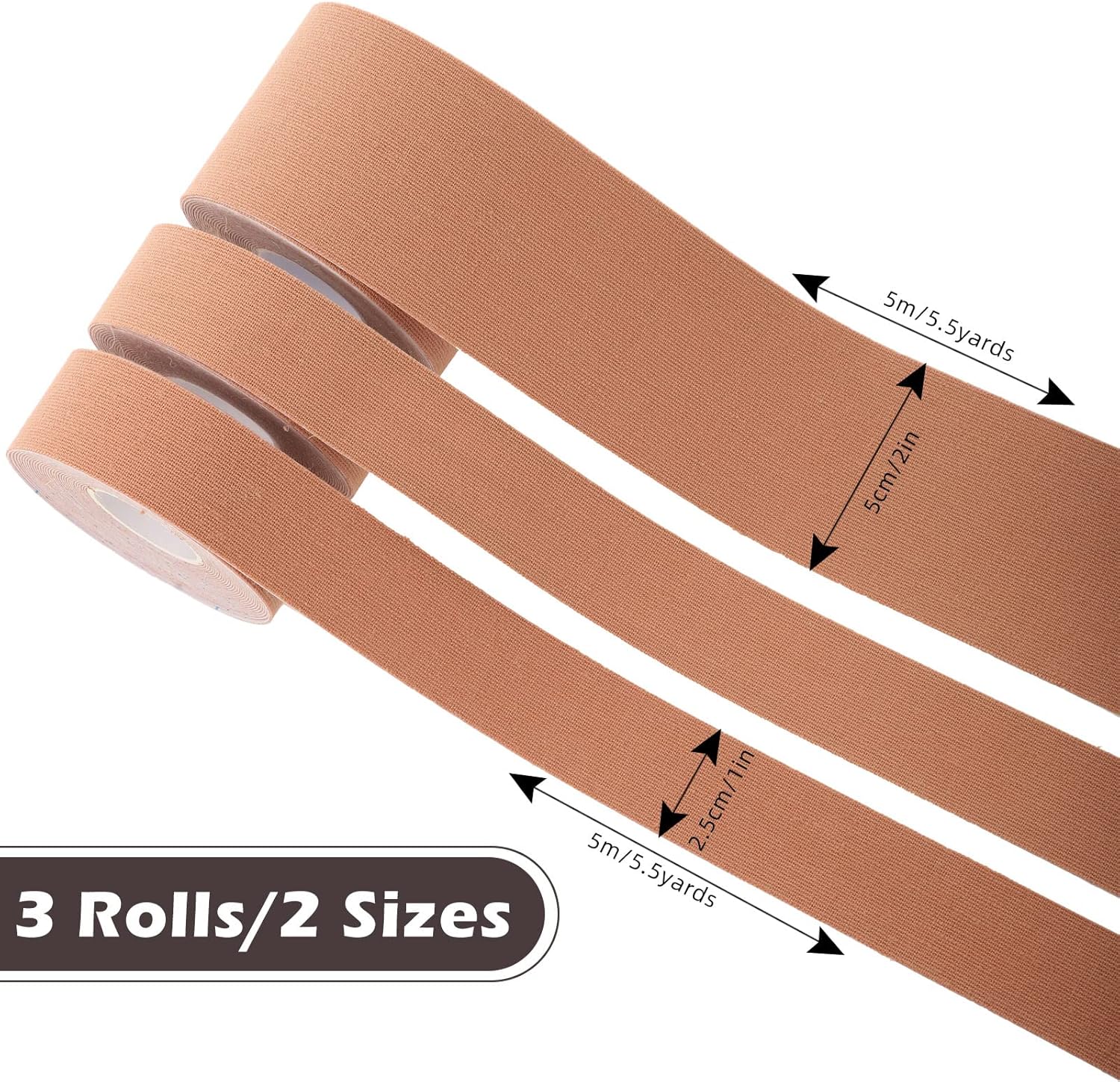 5 M/ 5.5 Yard 3 Rolls Kinesiology Tape Sports Muscle Tape