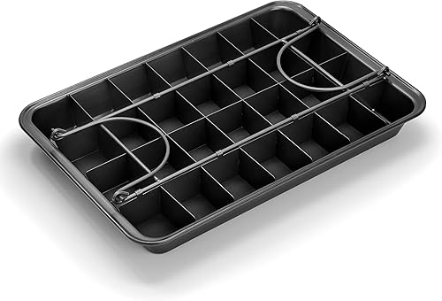 Miniatura 6 de Elbee Home Professional Brownie - Bandeja para hornear brownie, incluye divisor Browny para cortar perfectamente brownies cada vez, acero al carbono