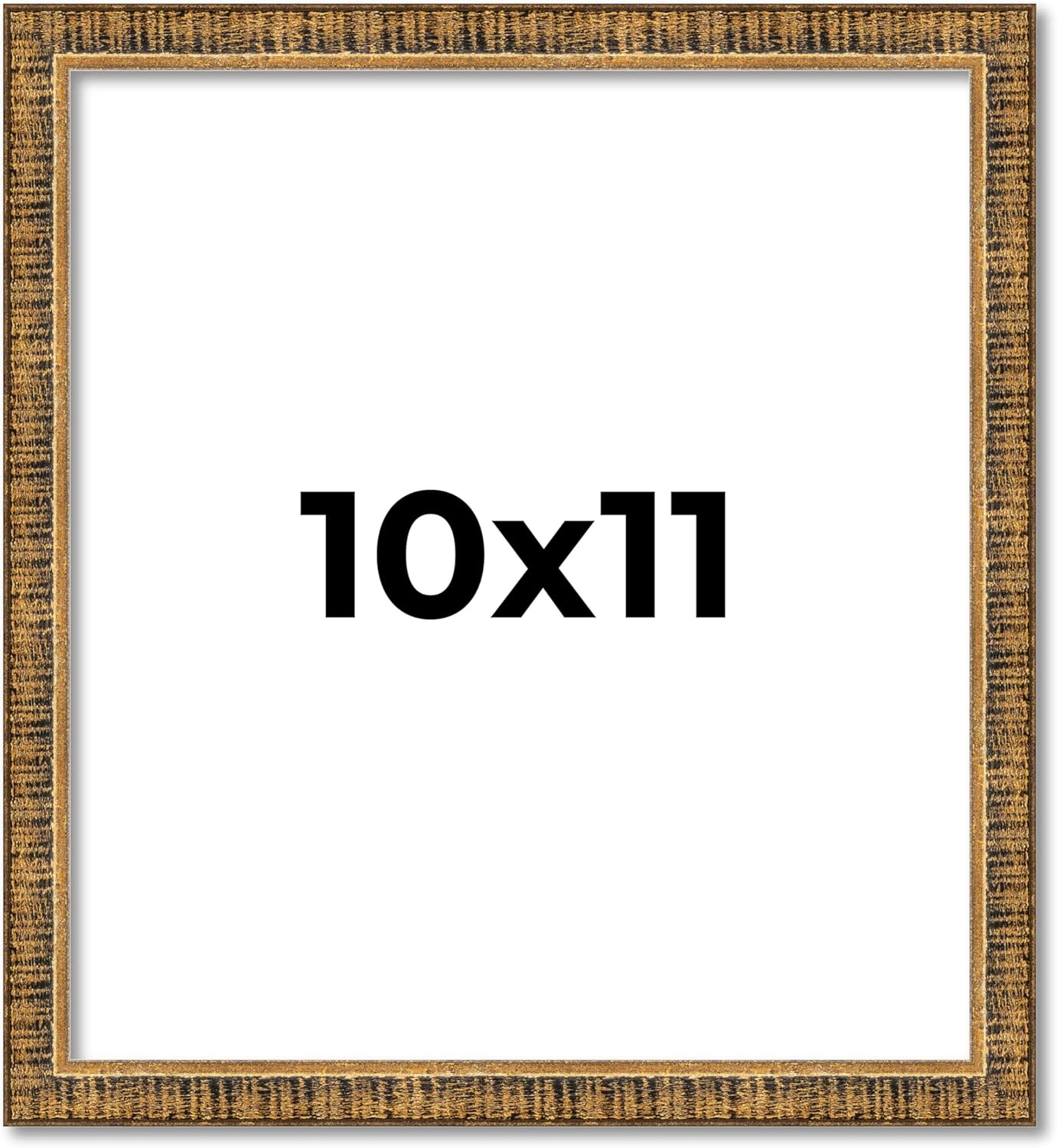 10x11 Frame Gold Kingsley Distressed Solid Wood Picture Frame Width 0.75 Inches | Interior Frame Depth 0.5 Inches | Kingsley Frame with UV Acrylic, Foam Board Backing & Hanging Hardware