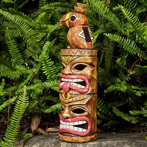Miniatura 7 de Estatua de Tiki al aire libre, estatua solar de jardín, pájaro carpintero, impermeable, regalos únicos de inauguración de la casa para mujeres,