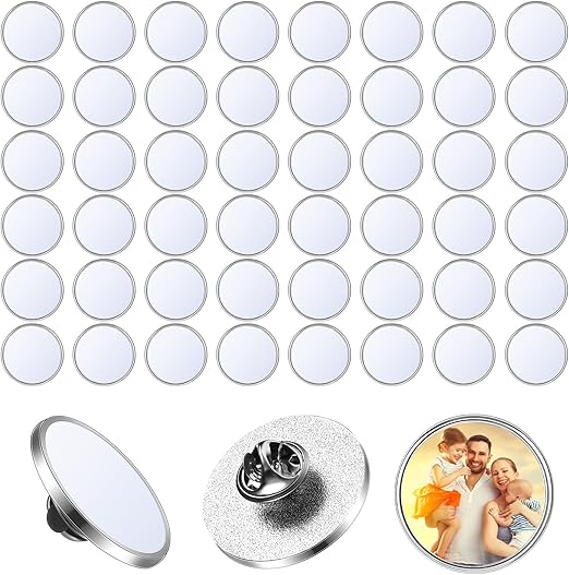 Jexine 50 Pcs Sublimation Blank Pins DIY Button Badge Kit