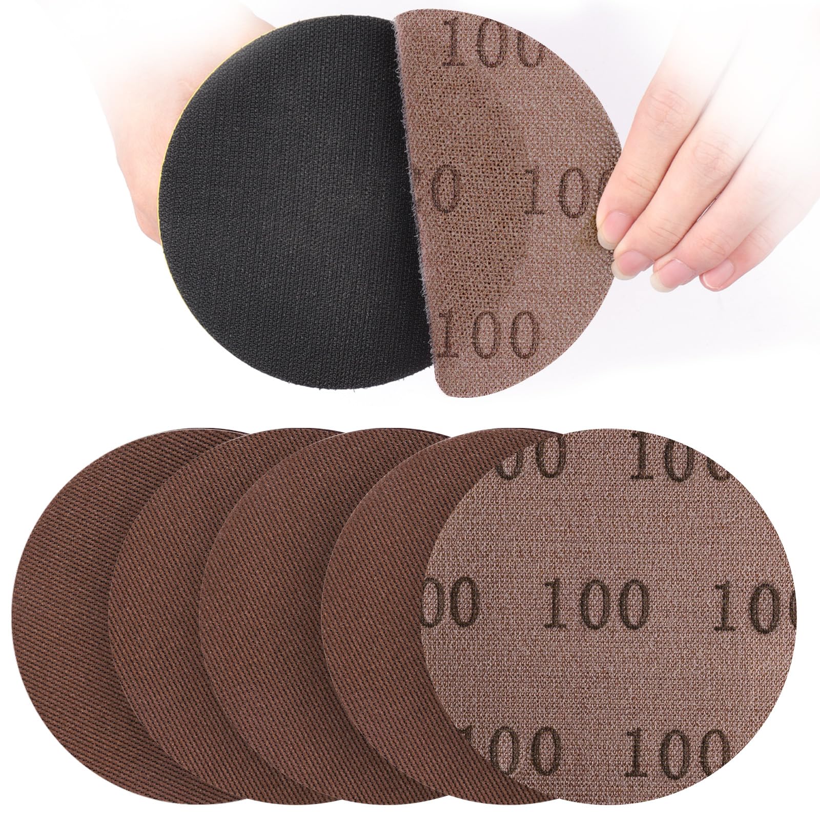 UMXIUO 30 Piece 150mm Mesh Round Sanding Discs Hook & Loop Grits 100, Suitable for 150mm Orbital Sanders