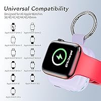 Vista 4 de Portable Travel Charger for Apple Watch Series 8,Wireless iWatch Charger 1200mAh Power Bank with Charging Cable, Purse Keychain Smart Chargers for