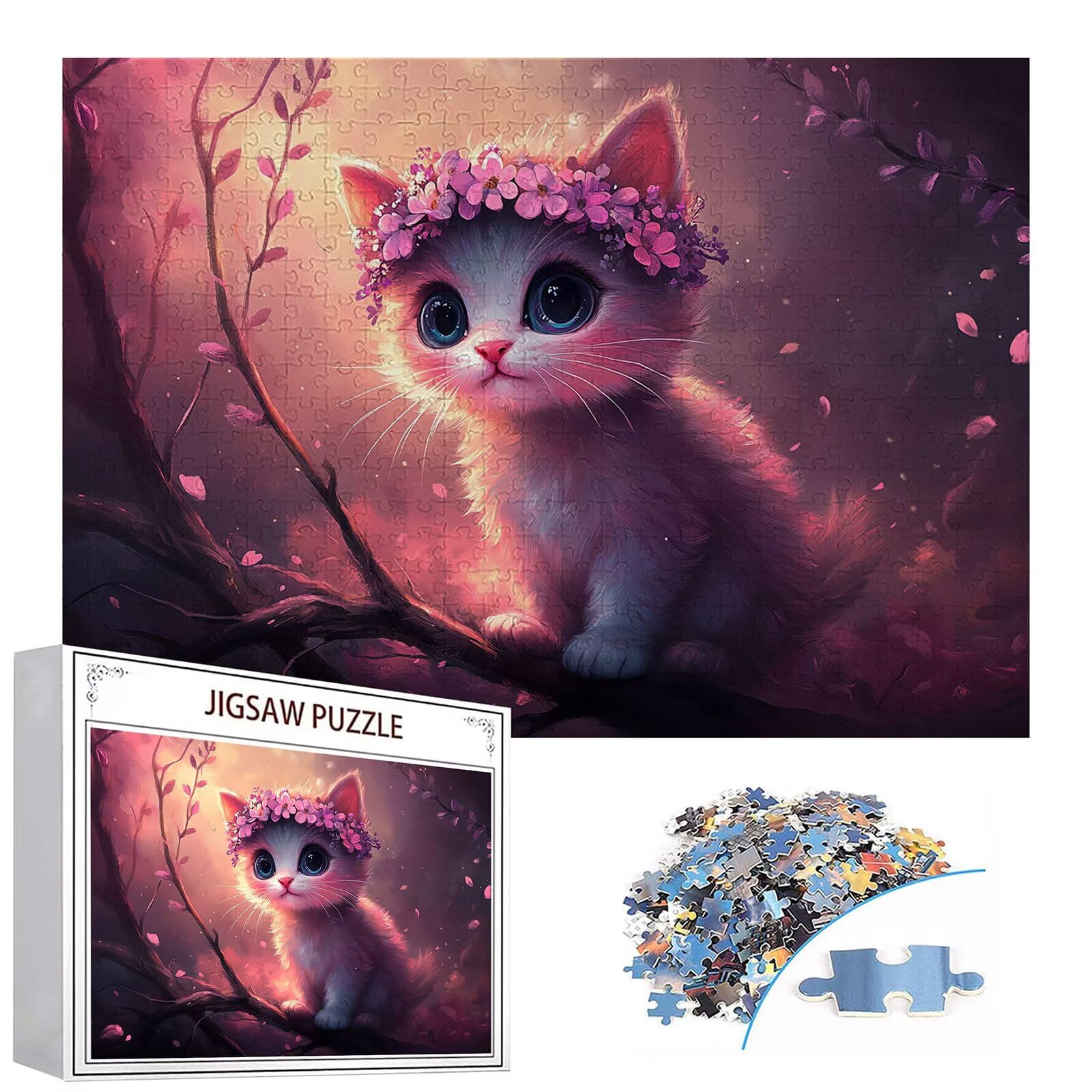 Puzzle 3000 elementów kot puzzle dla dorosłych korona 122 x 81 cm unikalne rzemiosło klasyczne 3D drewniana układanka do rodzinnych gier biznesowych, układanka zrób to sam do dekoracji ścian domu