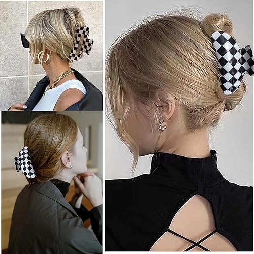 Miniatura 6 de Fsmiling Pinzas grandes para cabello largo pinzas grandes con estampado de leopardo de celuloide para cabello grueso garras de pelo de tortuga de 38