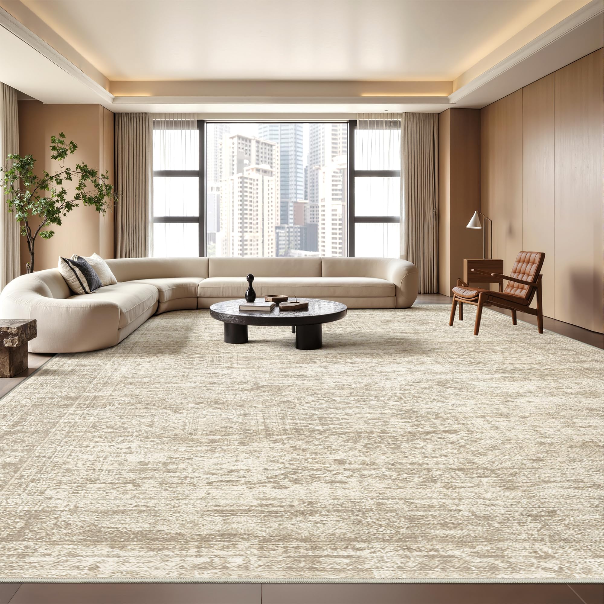 Restydon 8x10 Area Rugs for Living Room,Large Washable Rug,Beige โ image 1