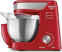 MONDIAL Batedeira Planetária, Vermelho/Inox, 700W, 110V - BP-02P-R-TI