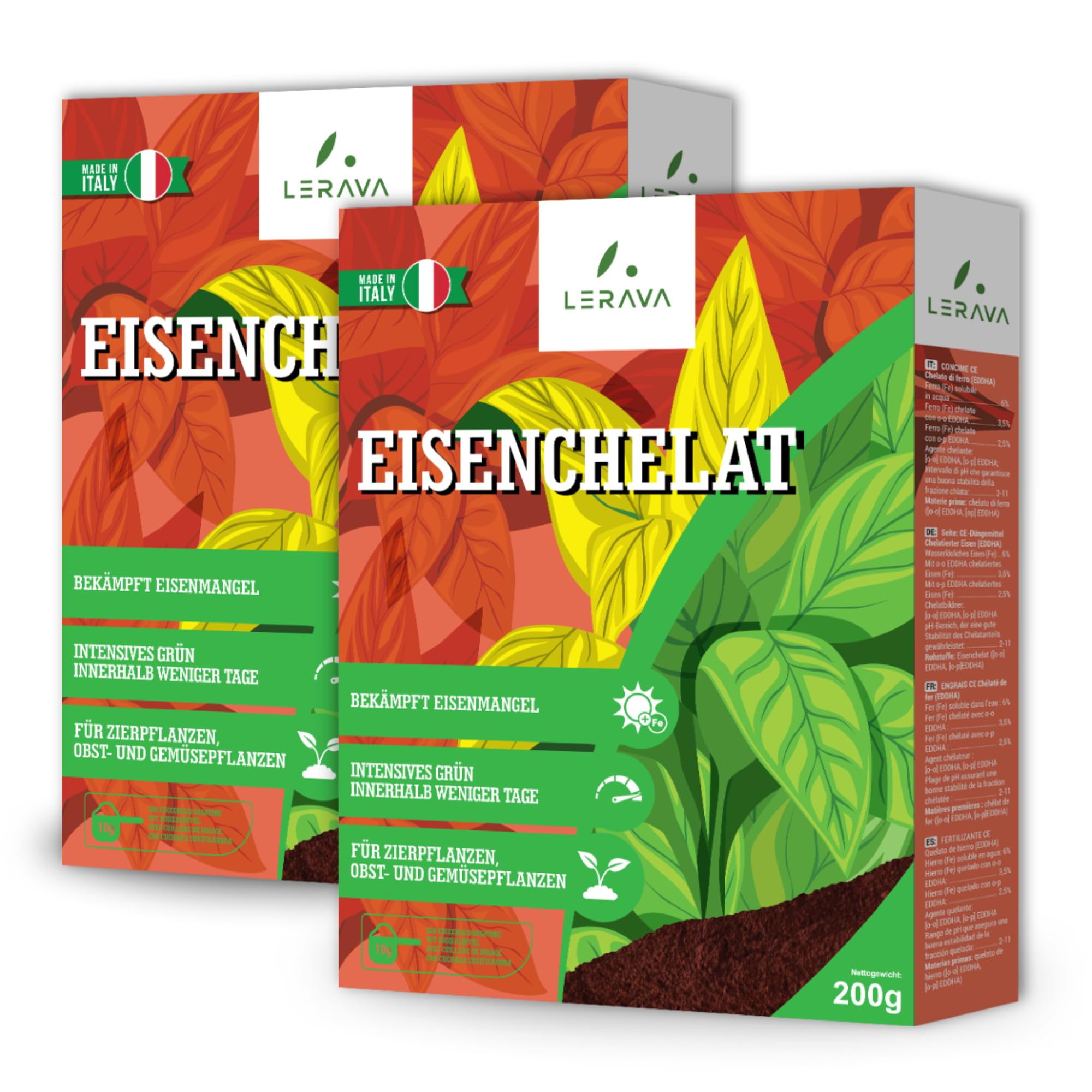 LERAVA® – Eisenchelat Dünger (400g) – Eisendünger für Pflanzen | Hortensien Dünger Eisen – Wirkt gegen Chlorose & Blattvergilbung – Kräftiges Blattgrün & sichtbarer Effekt nach wenigen Tagen