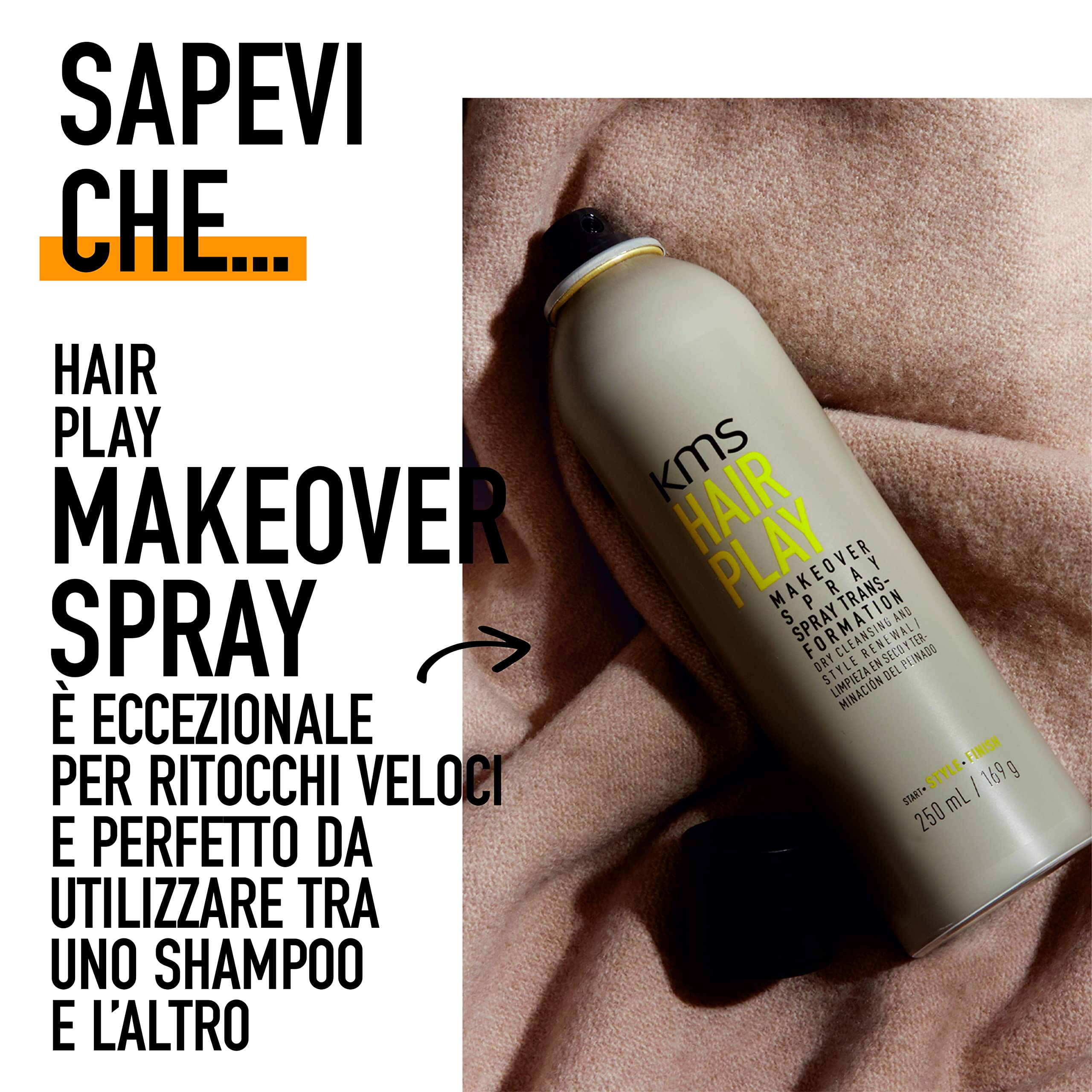 KMS HAIRPLAY, Shampoo secco texturizzante, 250ml