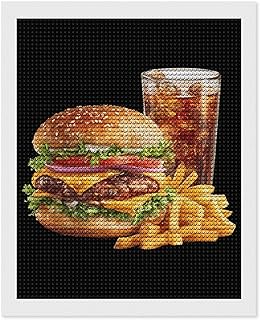 Hamburger Set Meal Adults Diamond 5D Painting Kit Full Drill DIY Art Craft for Home Wall Decoration