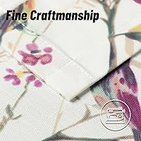 Vista 221 de VOGOL Cenefas con patrón de pájaros para ventanas de cocina, cenefa texturizada de lino con estampado floral y pájaros para ventanas pequeñas