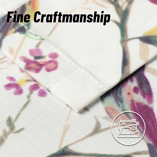 Miniatura 221 de VOGOL Cenefas con patrón de pájaros para ventanas de cocina, cenefa texturizada de lino con estampado floral y pájaros para ventanas pequeñas