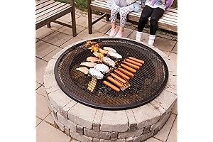 Universal Heavy Duty 36 Inch Round Fire Pit Cooking Grate with Handle...