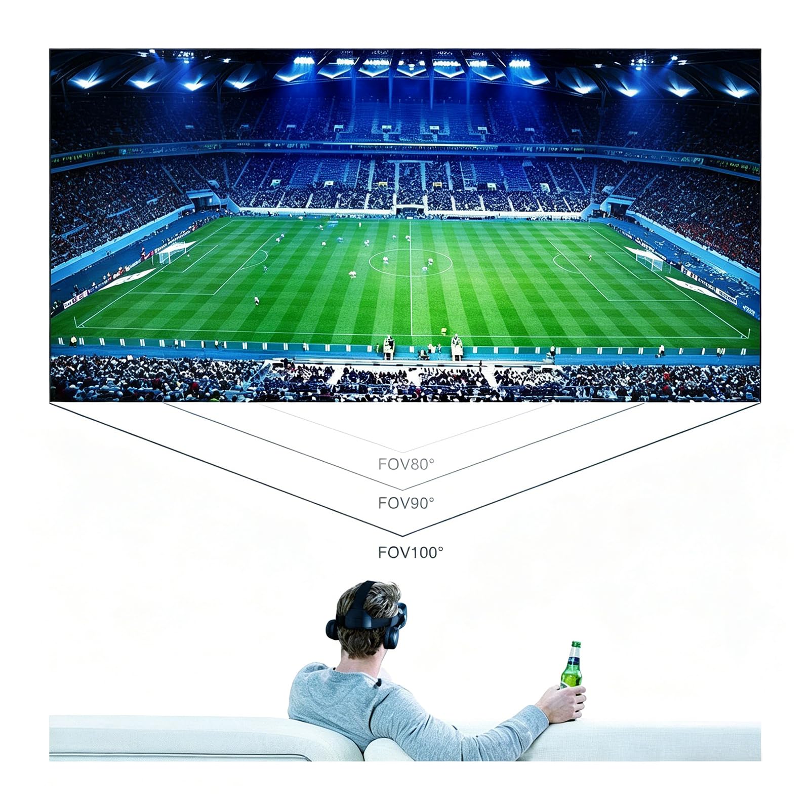 Visore VR per Smartphone, Visore per Realtà Virtuale con Campo Visivo 110°, Cinturino Regolabile Compatibile con Smartphone E Dispositivi Android con Schermi 4,7-6”per Film E Giochi 3D,Black