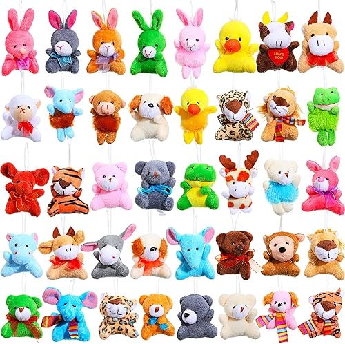 Juego de 40 juguetes de animales de peluche juguetes de peluche de animales animales de peluche animales de peluche a granel pequeños animales de