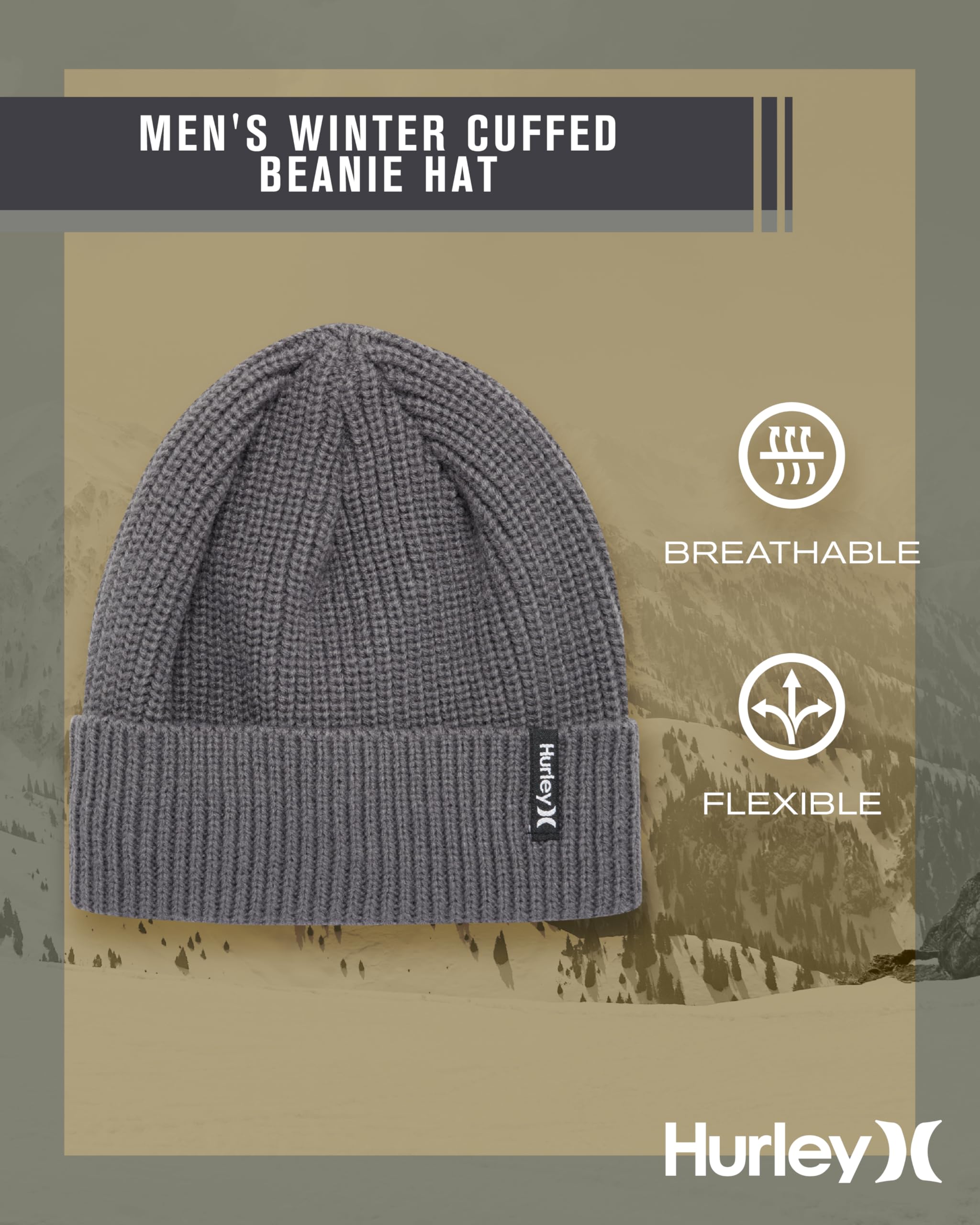 Hurley - M Max Cuff 2.0 Beanie, Berretto Uomo