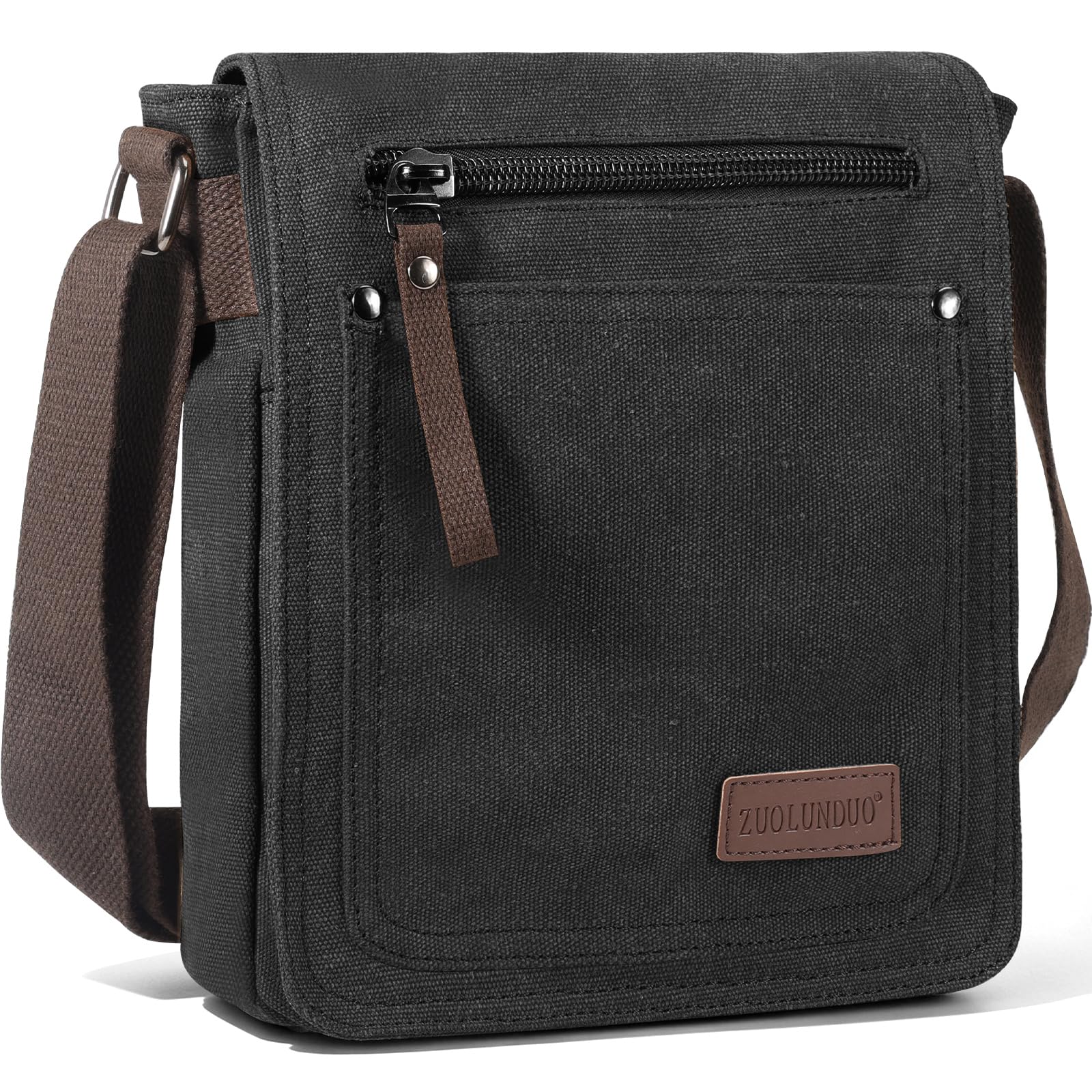 Sacoche Homme Bandouliere, Solide, Bon Design Toile Sac BandoulièRe Homme Poches Fermeture éClaire avec BandoulièRe RéGlable pour Usage Quotidien Voyage RandonnéE Multifonctionnel Men's Messenger Bag