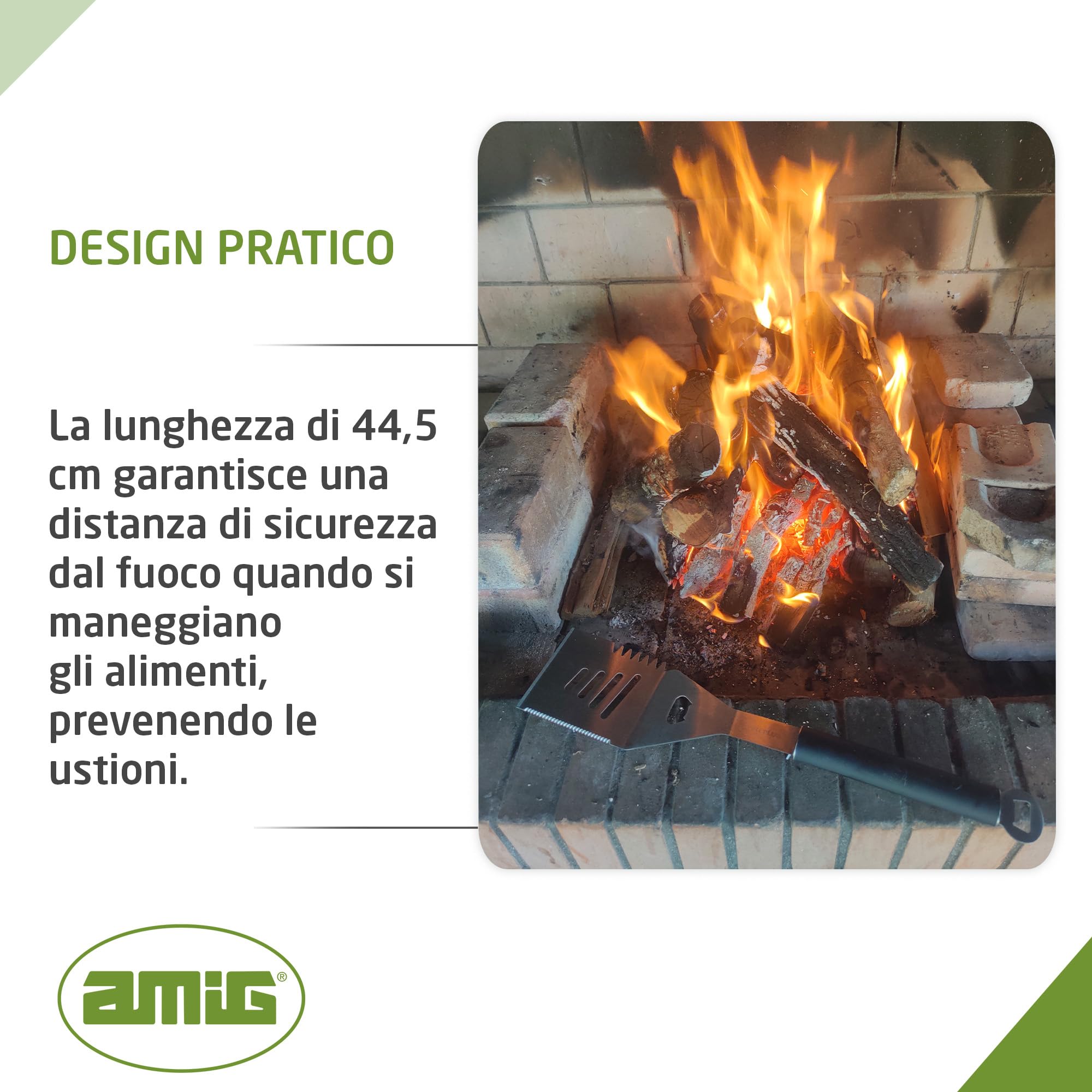 Spatola Barbecue 4 In 1 Amig - Con Apribottiglie E Taglia Cibo