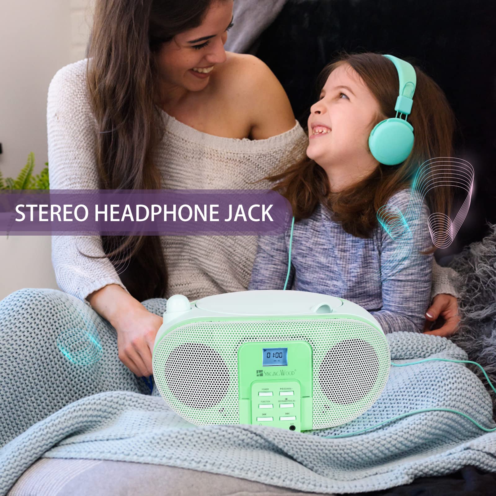 SingingWood GC01 Macarons Series Portable CD Player Boombox with