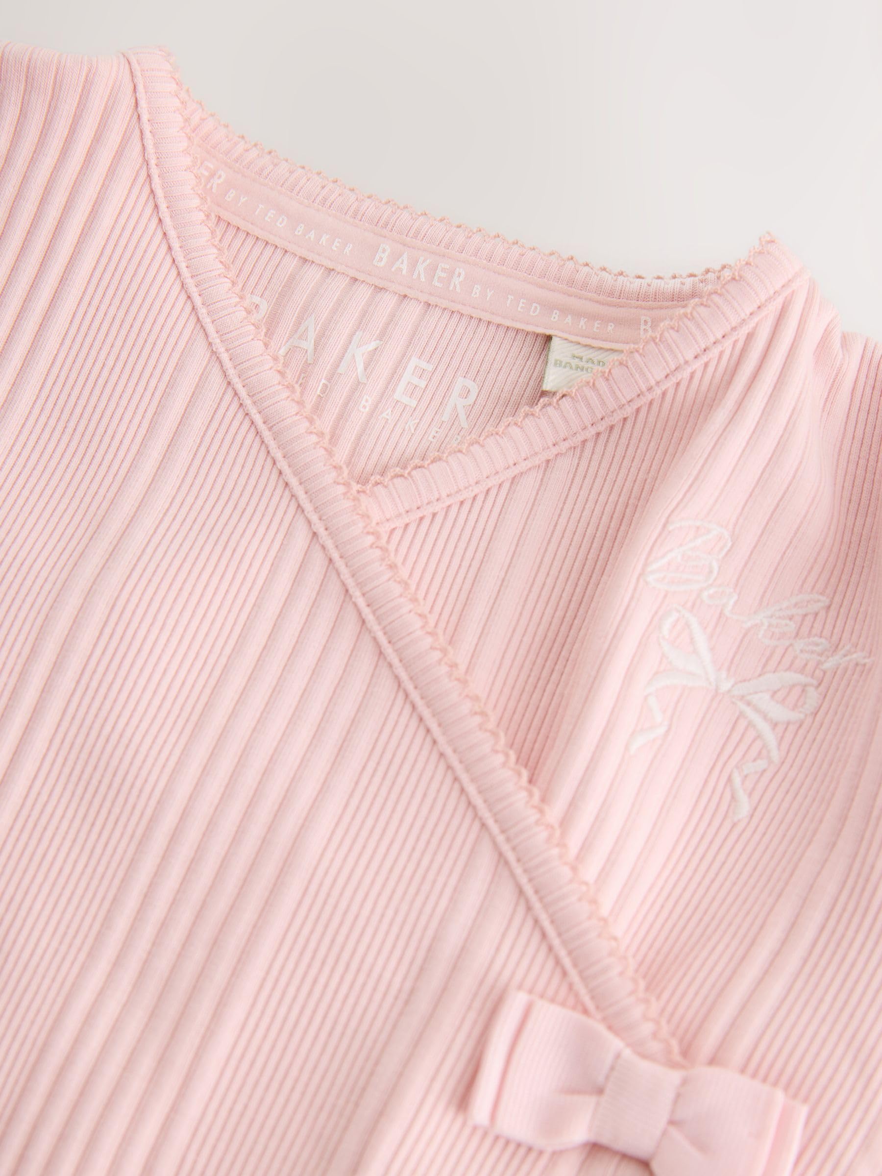 Starsze dziewczynki Kopertowy top z falbankami i legginsy ze stopkami w dwuczęściowym zestawie Baker by Ted Baker