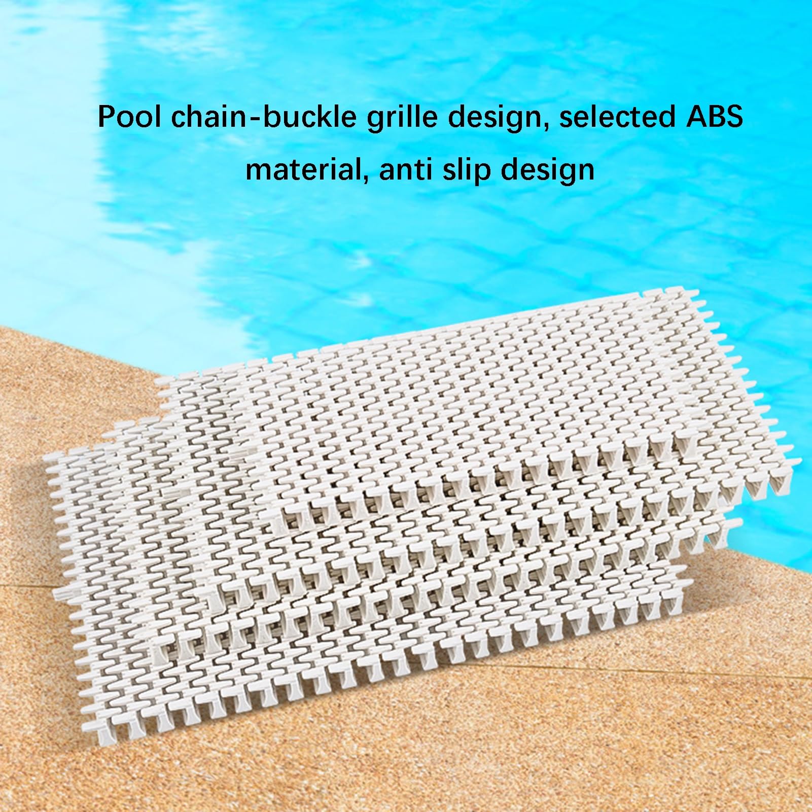 Rejilla de Drenaje para Piscina, Cubierta de plástico ABS Resistente a los Rayos UV, Rejilla Flexible para desagüe de Ducha para Patios, entradas de vehículos y terrazas, 20 x 100 cm (1 unid
