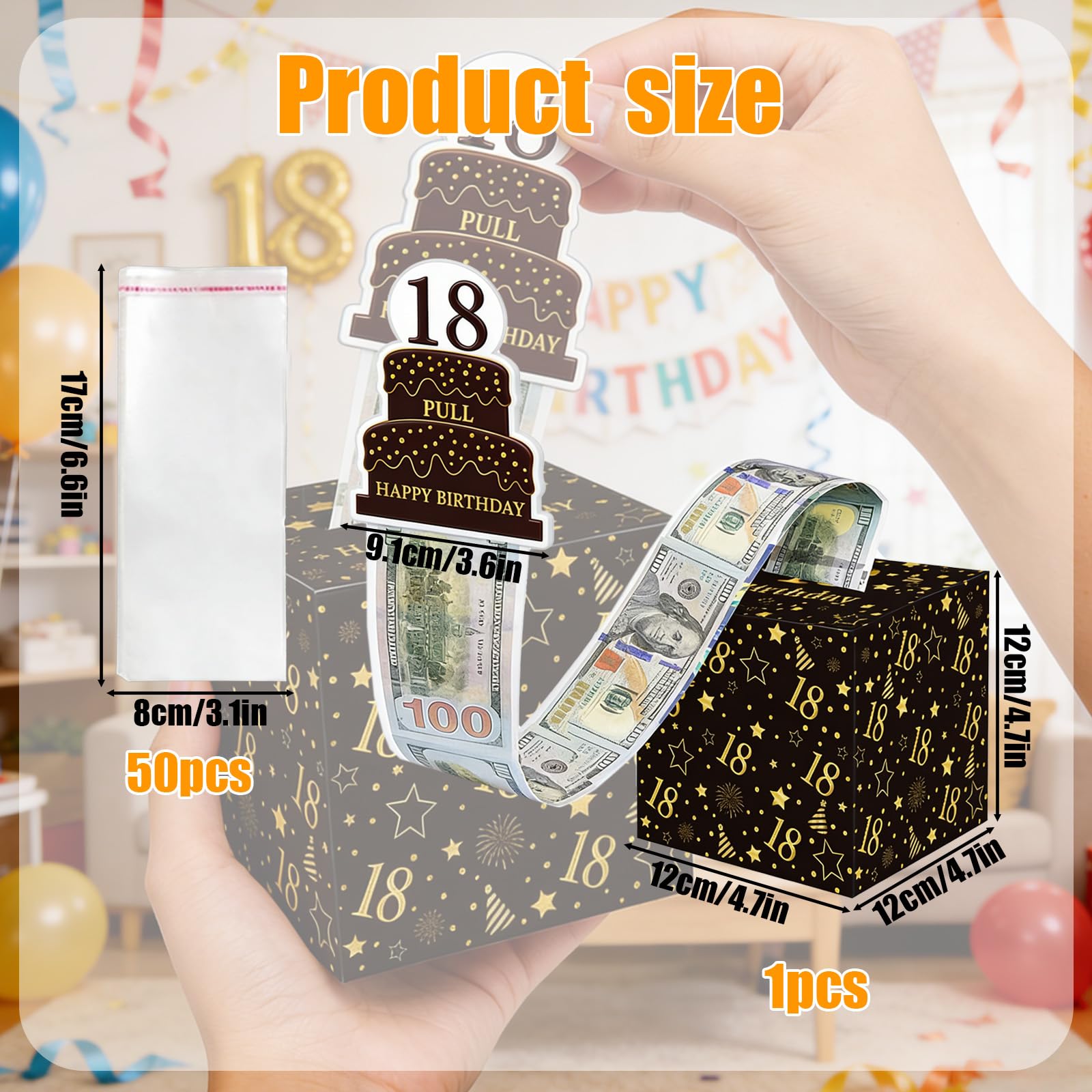 Hucha De 18 Cumpleaños Caja De Regalo Para Dinero En Efectivo, Caja De Regalo Extraíble Con Efecto Sorpresa, Presentación De Dinero Divertida